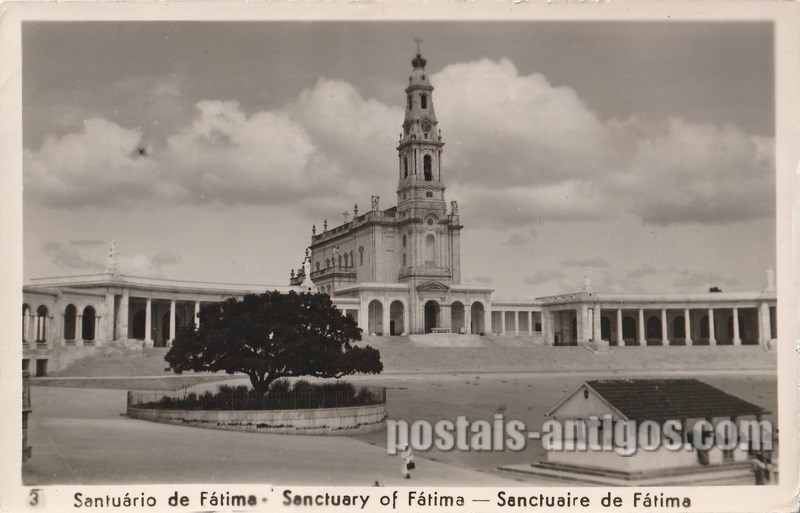 ilhete postal ilustrado do Santuário de Fátima  | Portugal em postais antigos 