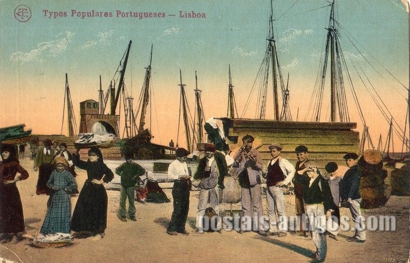 Bilhete postal de Tipos populares Portugueses, Lisboa | Portugal em postais antigos