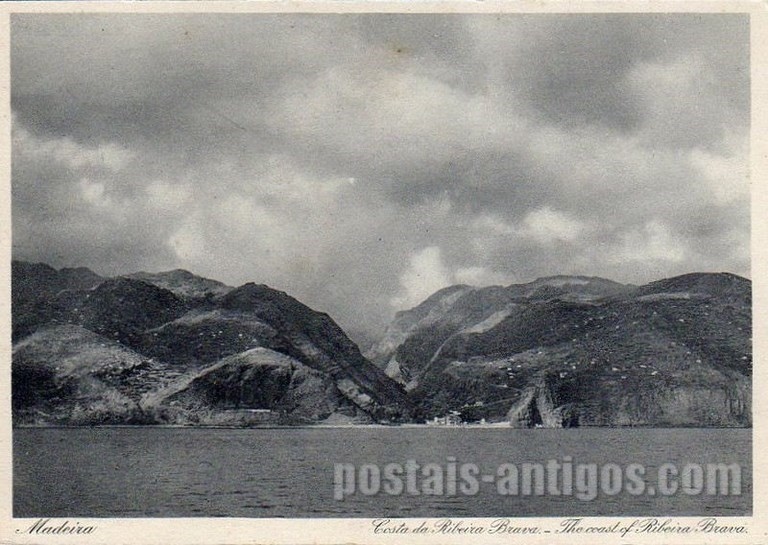 Bilhete postal ilustrado da Madeira, ​Costa da Ribeira Brava | Portugal em postais antigos 