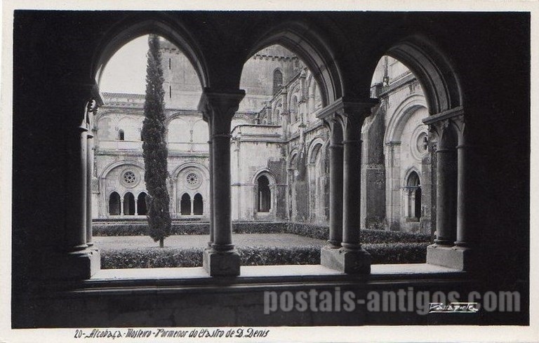 Bilhete postal de Alcobaça, Mosteiro, Pormenor do Claustro de D. Dinis | Portugal em postais antigos