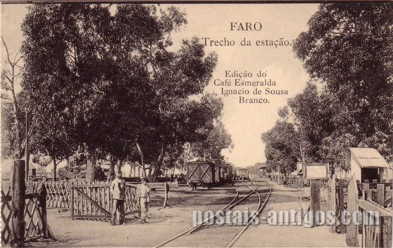 Bilhete postal de Faro, Trecho da estação | Portugal em postais antigos