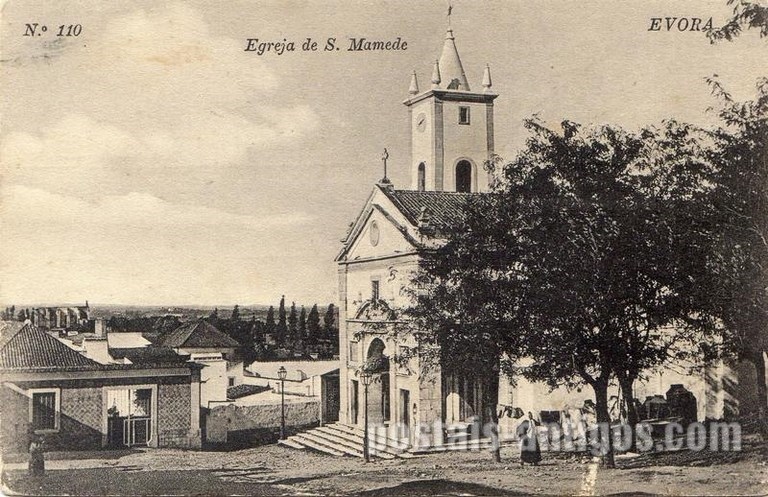 Bilhete postal da Igreja de São Mamede de Évora | Portugal em postais antigos