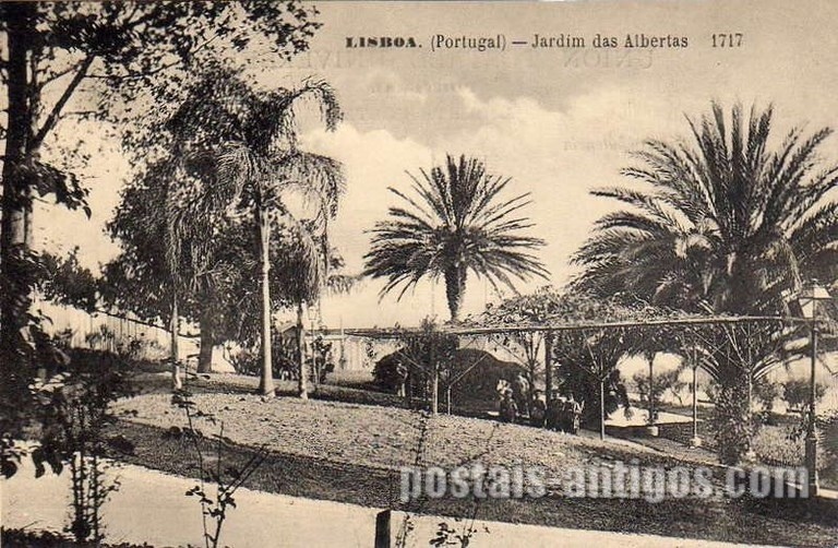 Bilhete postal ilustrado de do Jardim das Albertas, Lisboa | Portugal em postaisantigos