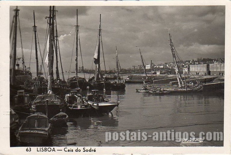 Bilhete postal de Lisboa: Cais de Sodré - 2  | Portugal em postais antigos
