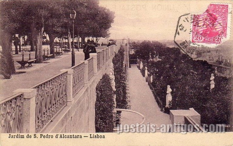 Bilhete postal de Lisboa : Jardim São Pedro de Alcântara - 10 | Portugal em postais antigos