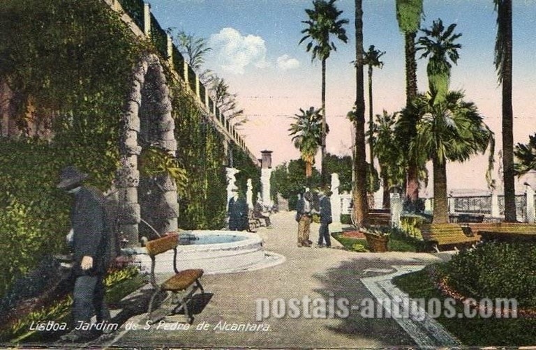 Bilhete postal de Lisboa : Jardim São Pedro de Alcântara - 18  | Portugal em postais antigos