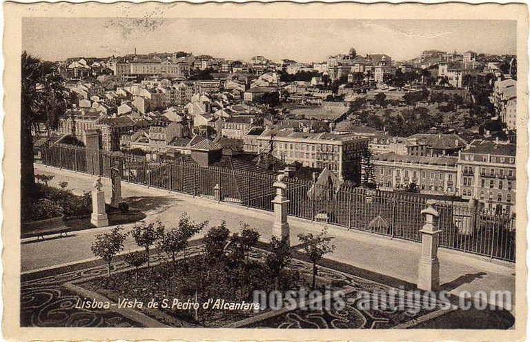 Bilhete postal de Lisboa : Jardim São Pedro de Alcântara - 6  | Portugal em postais antigos