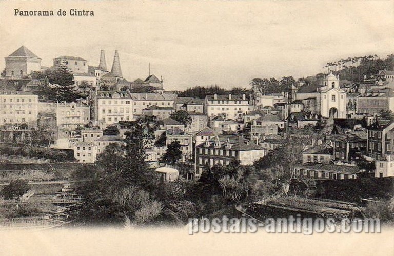 Bilhete postal ilustrado do Panorama de Sintra  | Portugal em postais antigos 