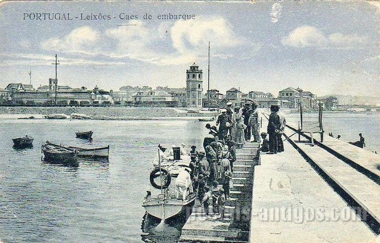 Postal antigo de Porto, Portugal: Leixões - cais de embarque​ | Portugal em postais antigos