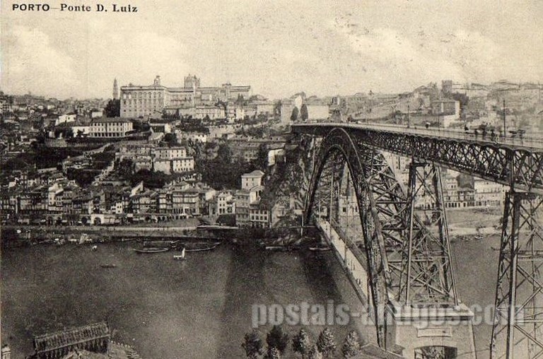 Postal antigo de Porto, Portugal: Ponte Dom Luís I​ | Portugal em postais antigos