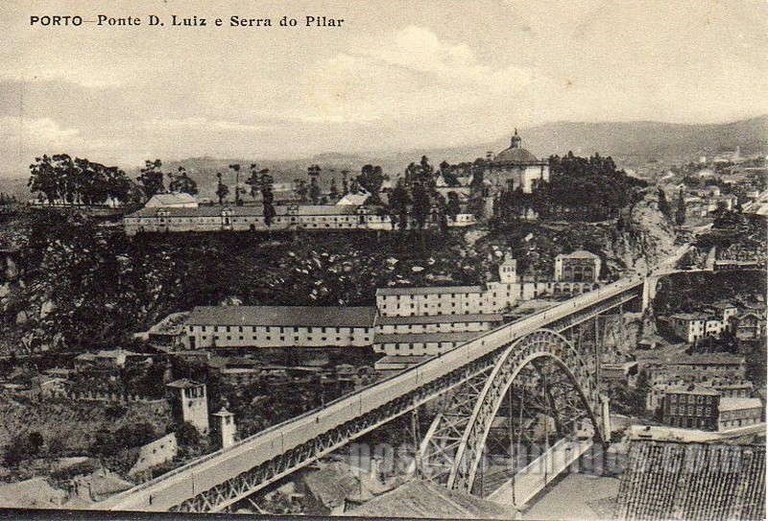 Postal antigo de Porto, Portugal: Ponte Dom Luís - Serra do Pilar​ | Portugal em postais antigos