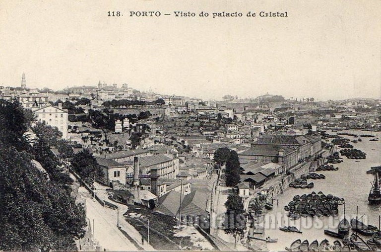 Postal antigo de Porto, Portugal: Visto do Palácio de Cristal | Portugal em postais antigos