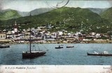 Bilhete postal ilustrado de Funchal vista do mar, Madeira | Portugal em postais antigos 