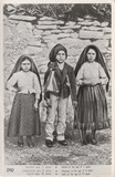 ilhete postal ilustrado de Fátima - Jacinta, Francisco e Lúcia | Portugal em postais antigos 
