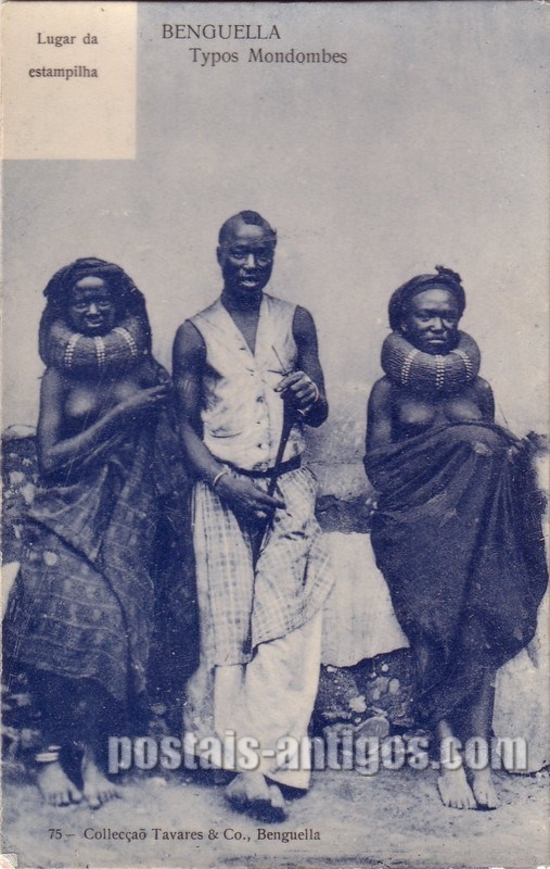 Bilhete postal ilustrado dos Tipos Mondombes, Benguela, Angola | Portugal em postais antigos 
