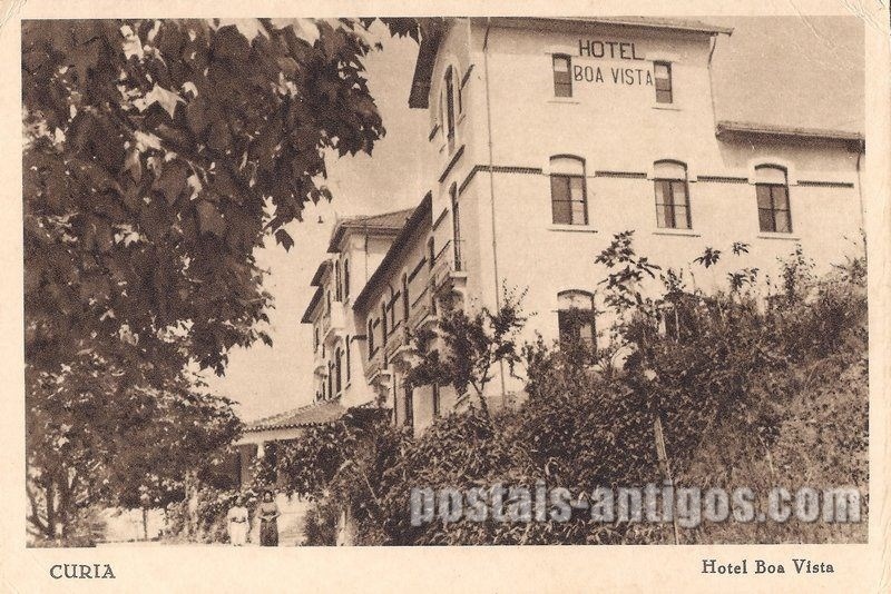 Bilhete postal ilustrado da Curia, Hotel Boa Vista | Portugal em postais antigos 