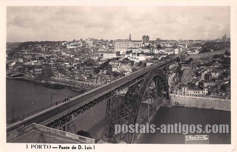 Bilhete postal ilustrado da Ponte de Dom Luís I, Porto 