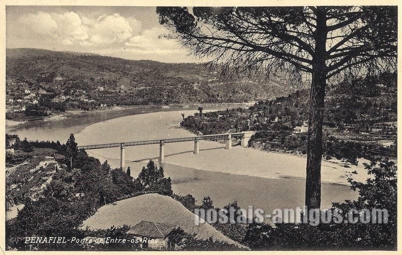 Bilhete postal ilustrado da Ponte de Entre-os-Rios, Penafiel