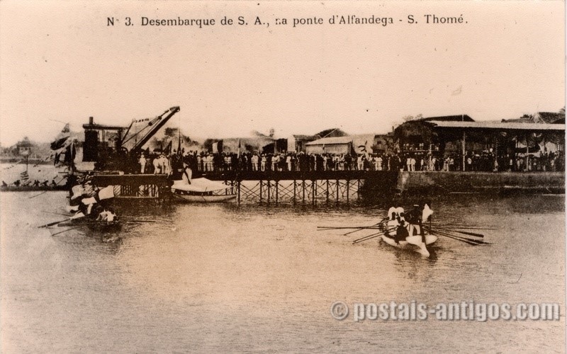 Desembarque de Sua Alteza na ponte d'Alfandega - São Tomé