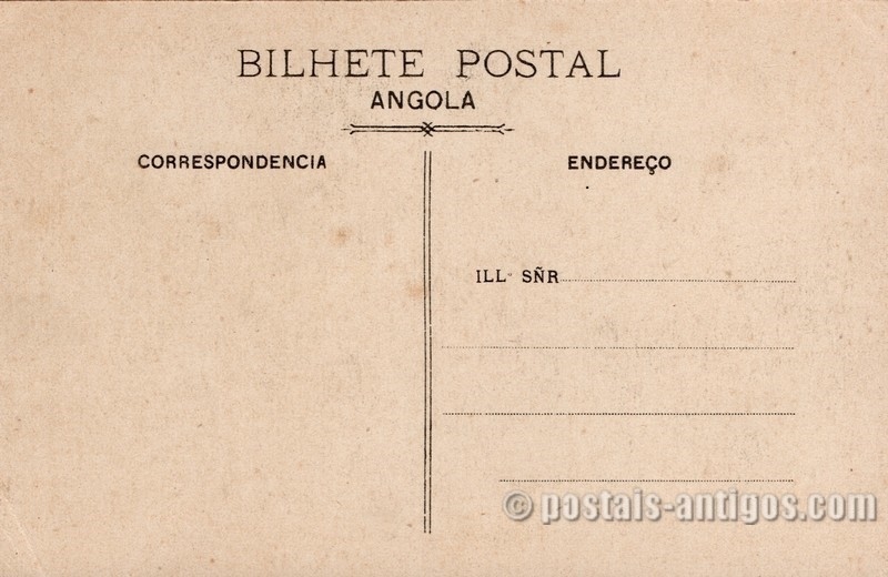 Verso do bilhete postal : Esperando Sua Alteza à saída da Câmara - São Tomé