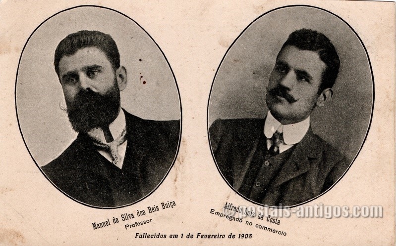 Manuel da Silva dos Reis e Alfredo Luiz da Costa, falecidos em 1908 Bilhete postal de Manuel da Silva dos Reis e Alfredo Luiz da Costa, falecidos em 1908