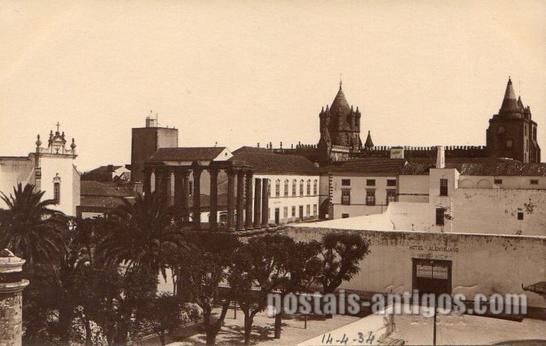 Bilhete postal de Uma vista de Évora | Portugal em postais antigos