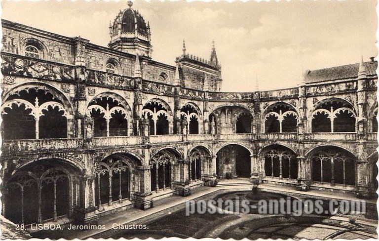 Bilhete postal de Lisboa, Portugal: Mosteiro dos Jerónimos - Claustro. 9