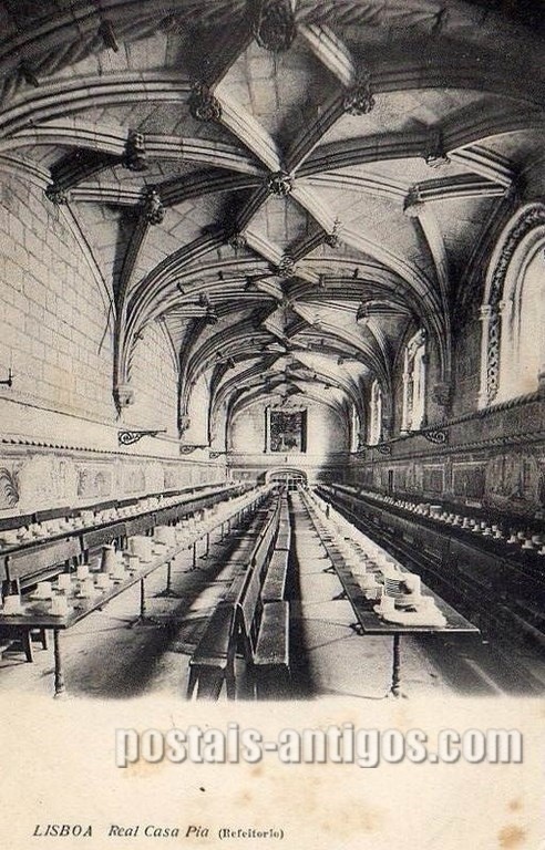 Bilhete postal de Lisboa, Portugal: Refeitório - Casa Pia - Mosteiro dos ​Jerónimos.
