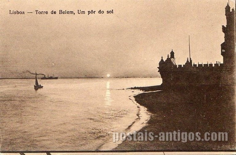 Bilhete postal antigo de Lisboa , Portugal: Torre de Bélem - 115