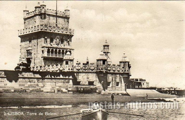 Bilhete postal antigo de Lisboa , Portugal: Torre de Bélem - 122
