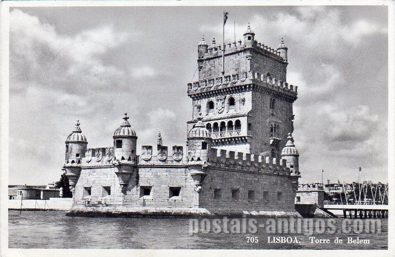 Bilhete postal antigo de Lisboa , Portugal: Torre de Bélem - 130